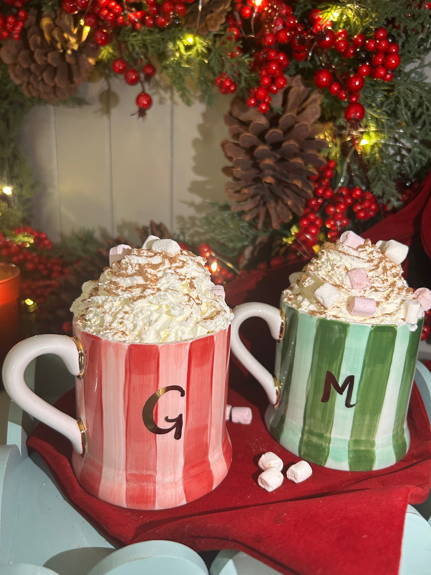 Jolly Stripe Initial Mug