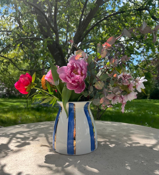 Blue stripe vase