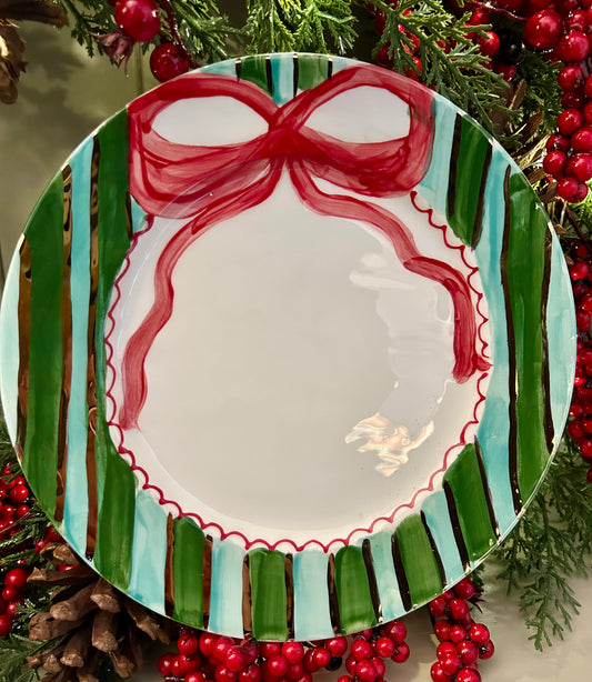 Jolly Stripe Bow Plate