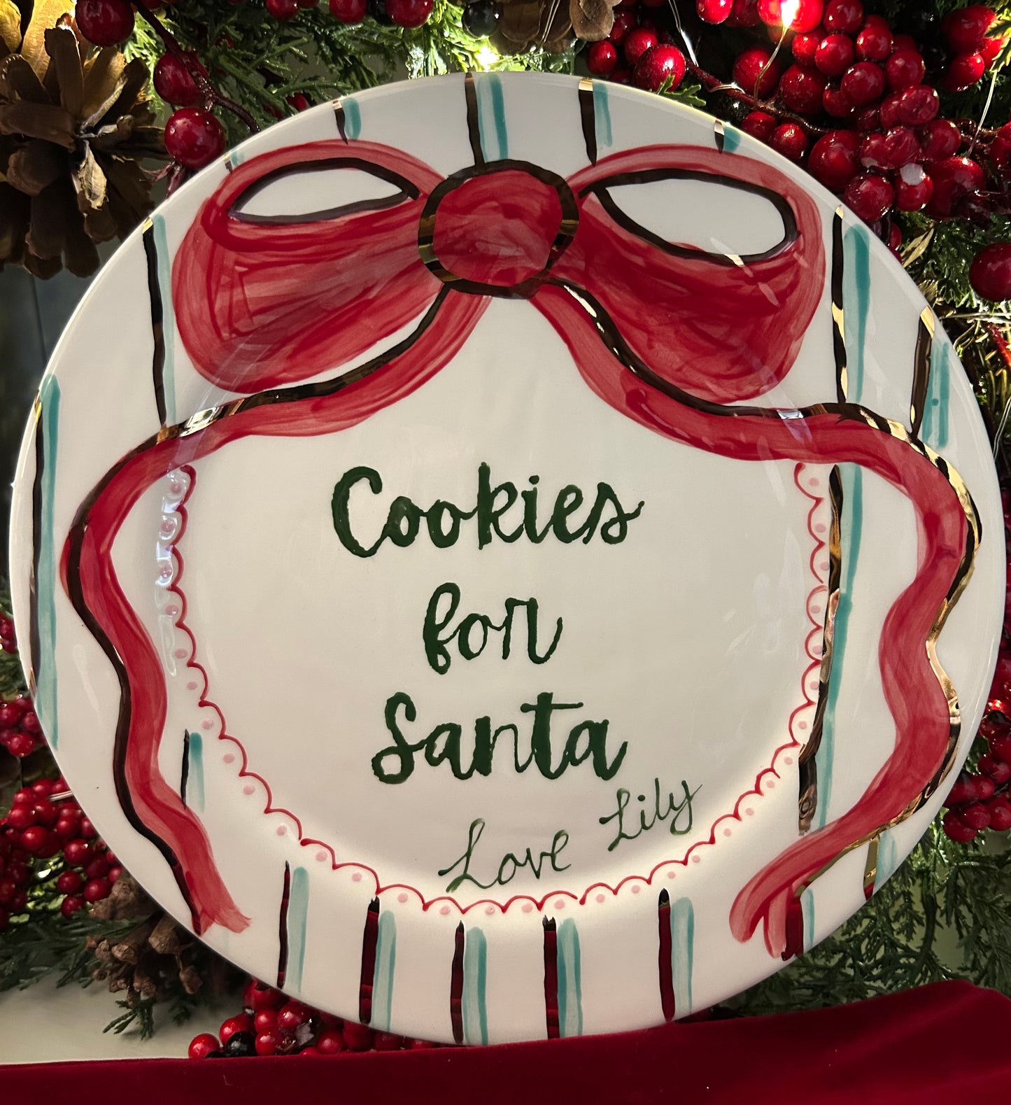 Jolly Stripe Christmas eve plate